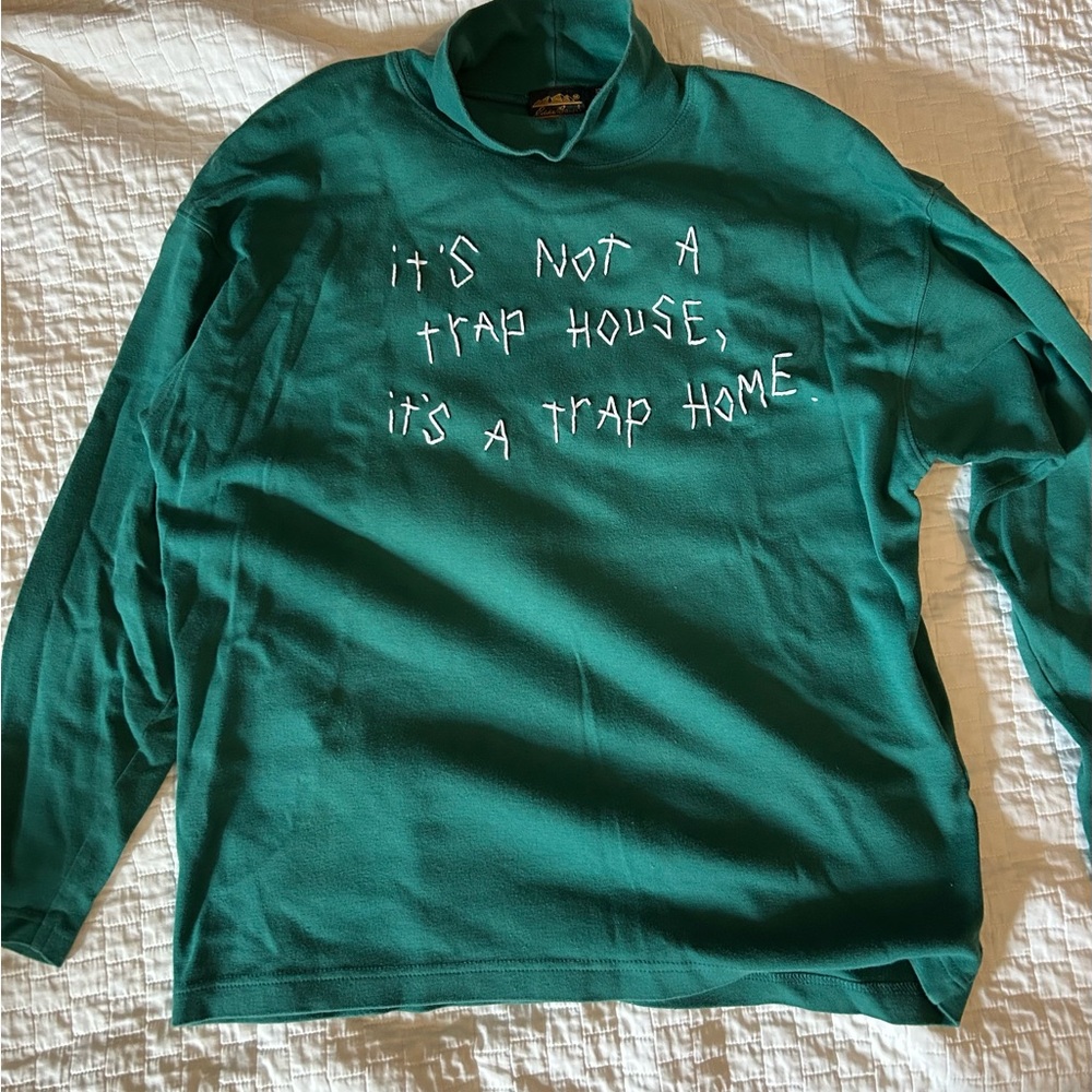 Eddie Bauer Teal Sweatshirt with Embroidered Text